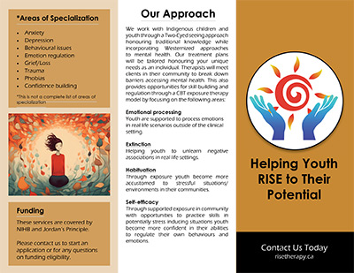 Back Tri-fold for Community Mental Health Therapy @ Rise Counseling and Consulting
